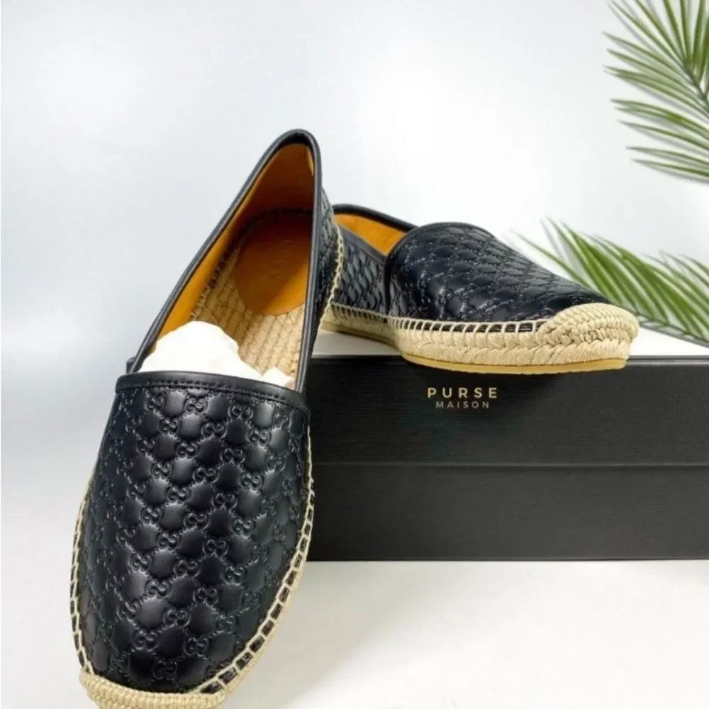 Gucci Black Leather Espadrilles